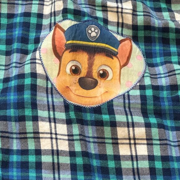 Carter's Blue Plaid Button Down w/ Chase stitched back- size 4t - Picture 4 of 6